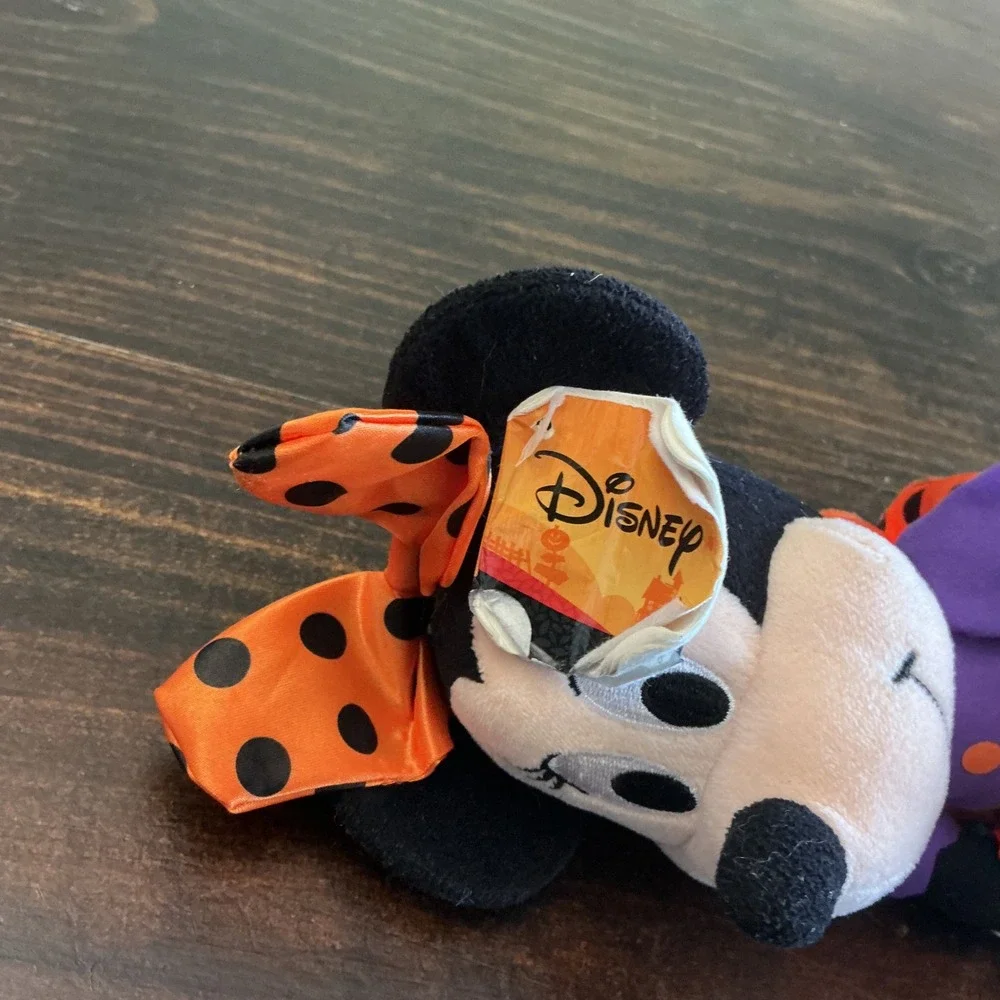 Disney Minnie Mouse Halloween Plush Orange Purple Polka Dot 9